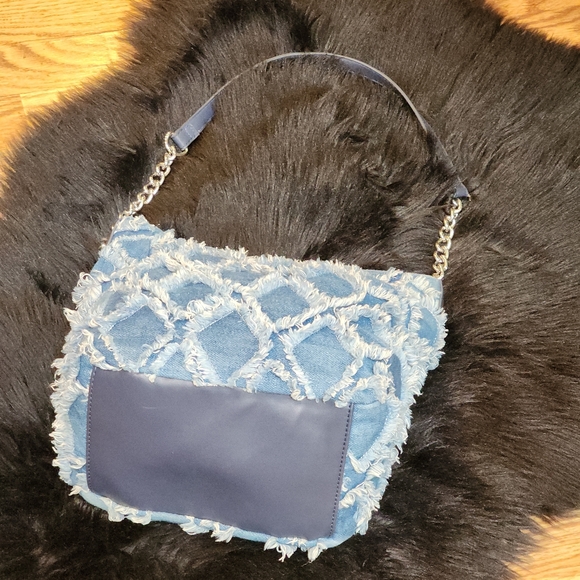 Carlos By Carlos Santana Vintage Frayed Denim Patchwork Hobo Shoulder Bag Purse - Picture 15 of 15